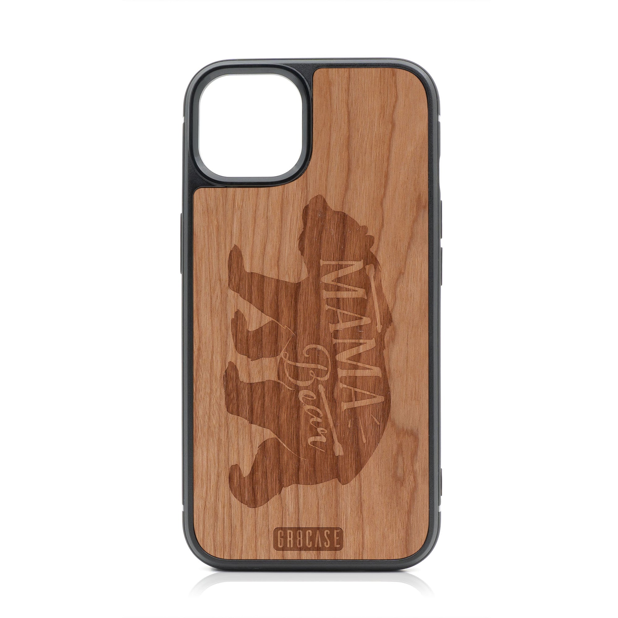 Mama Bear Design Wood Case For iPhone 13