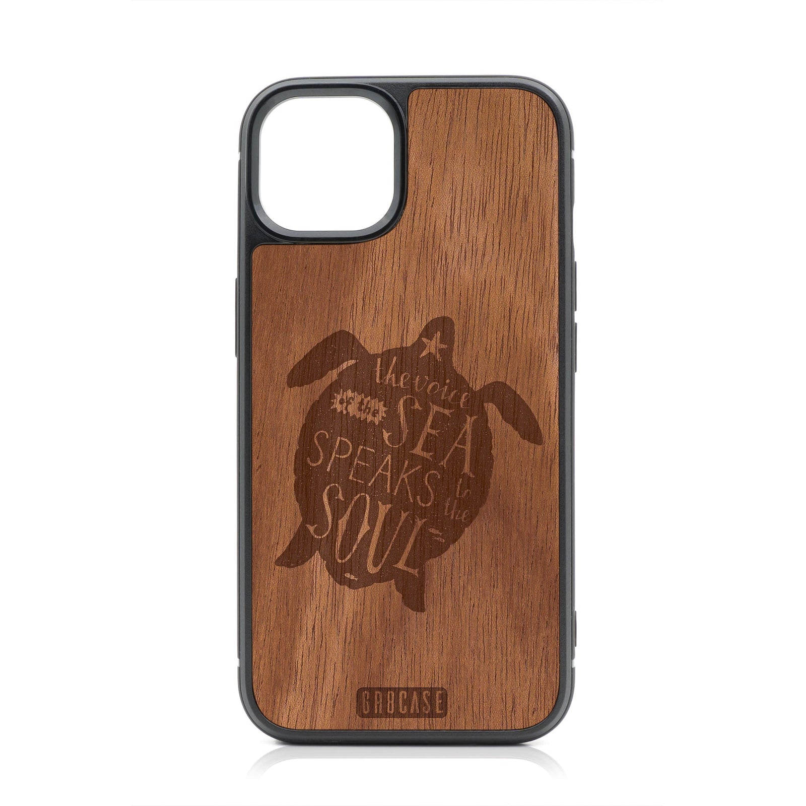 The Voice Of The Sea Speaks To The Soul (Turtle) Design Wood Case For iPhone 14