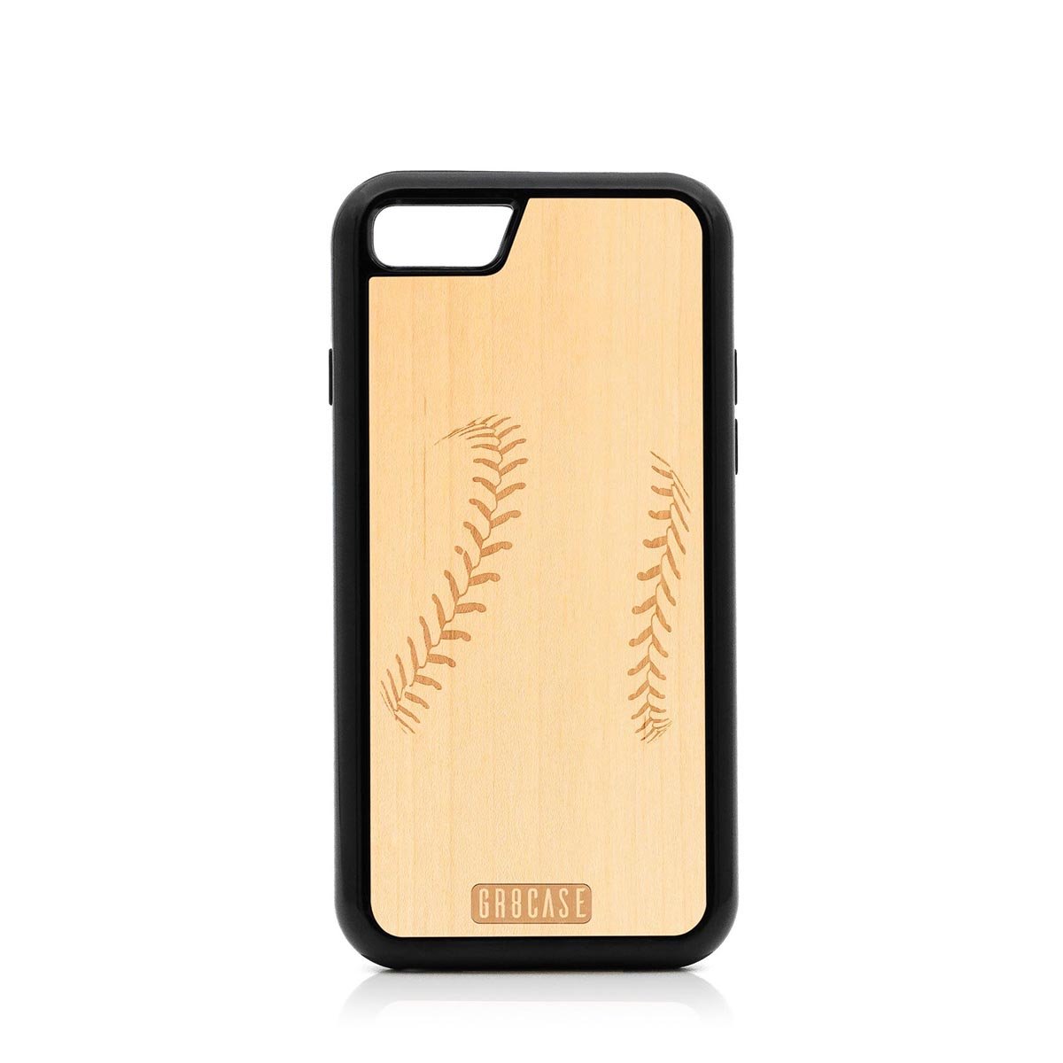 Baseball Stitches Design Wood Case For iPhone SE 2020 by GR8CASE