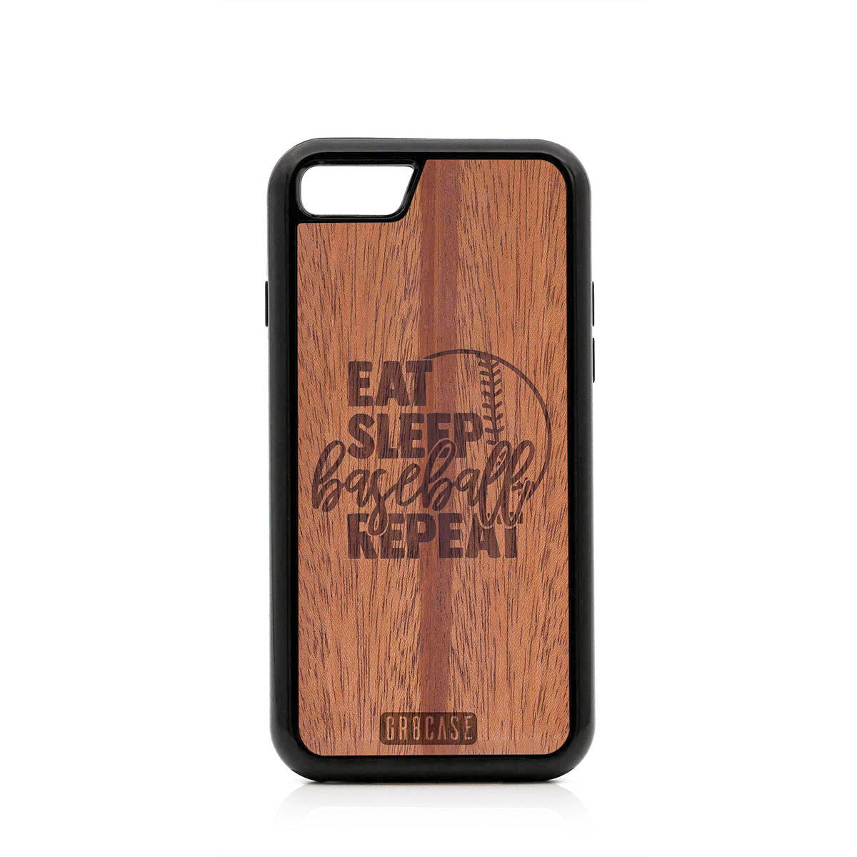 Eat Sleep Baseball Repeat Design Wood Case For iPhone 7/8