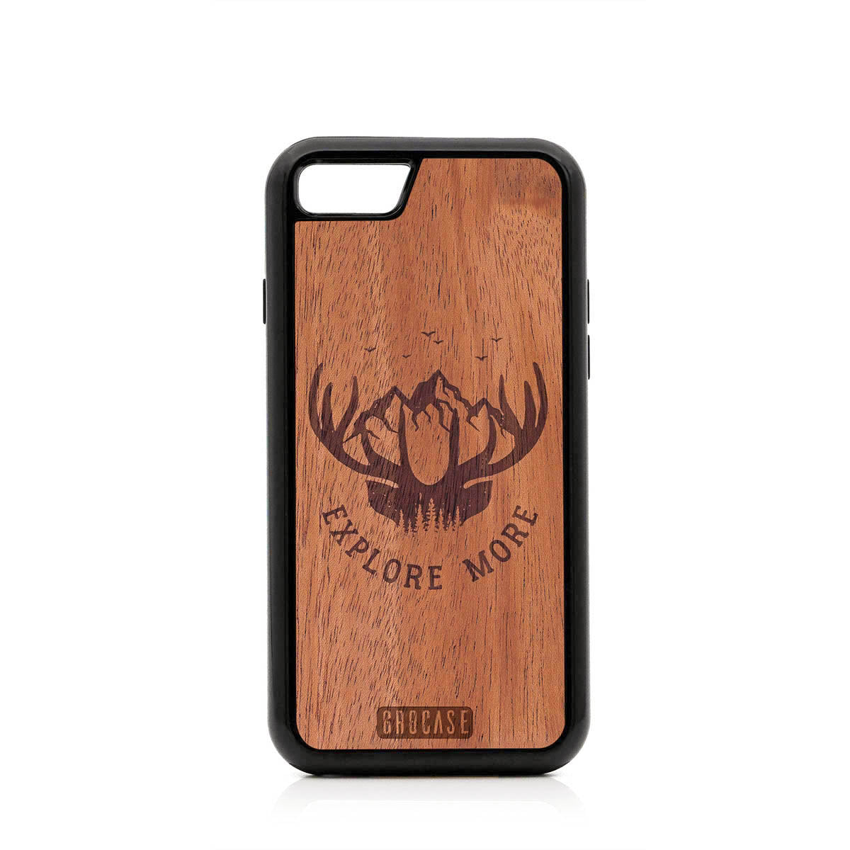 Explore More (Forest, Mountains &amp; Antlers) Design Wood Case For iPhone 7/8 by GR8CASE