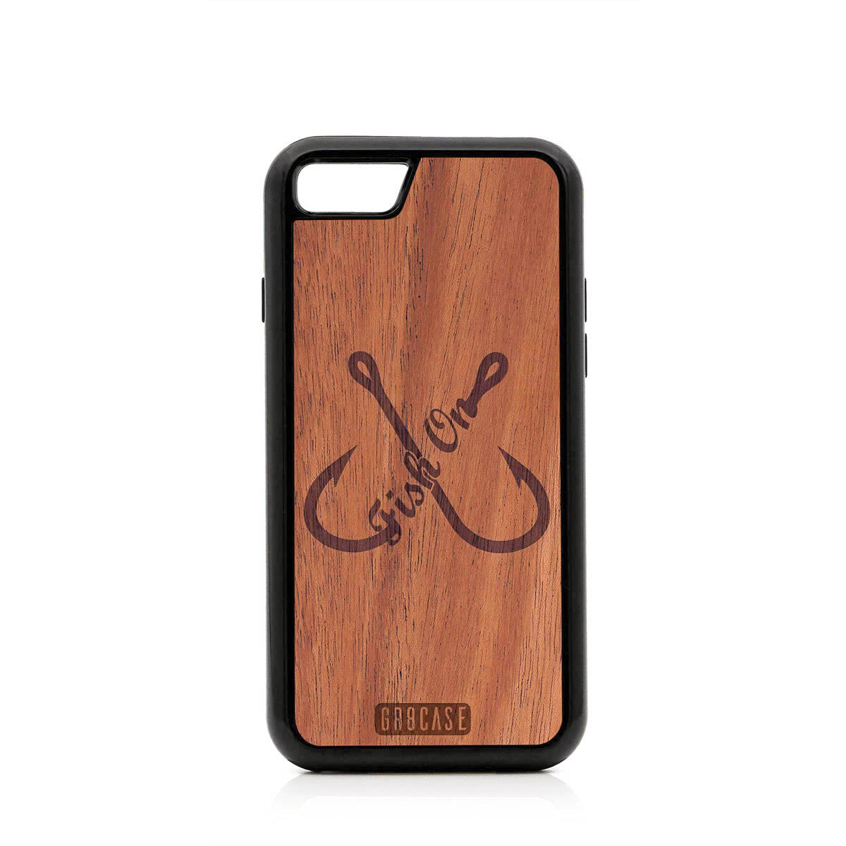 Fish On (Fish Hooks) Design Wood Case For iPhone SE 2020 by GR8CASE