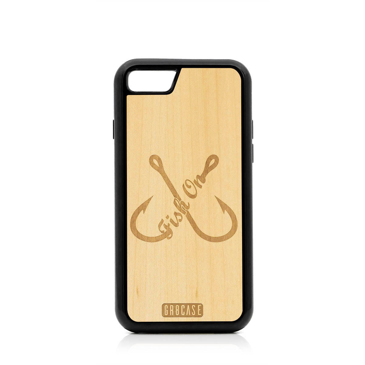 Fish On (Fish Hooks) Design Wood Case For iPhone SE 2020 by GR8CASE