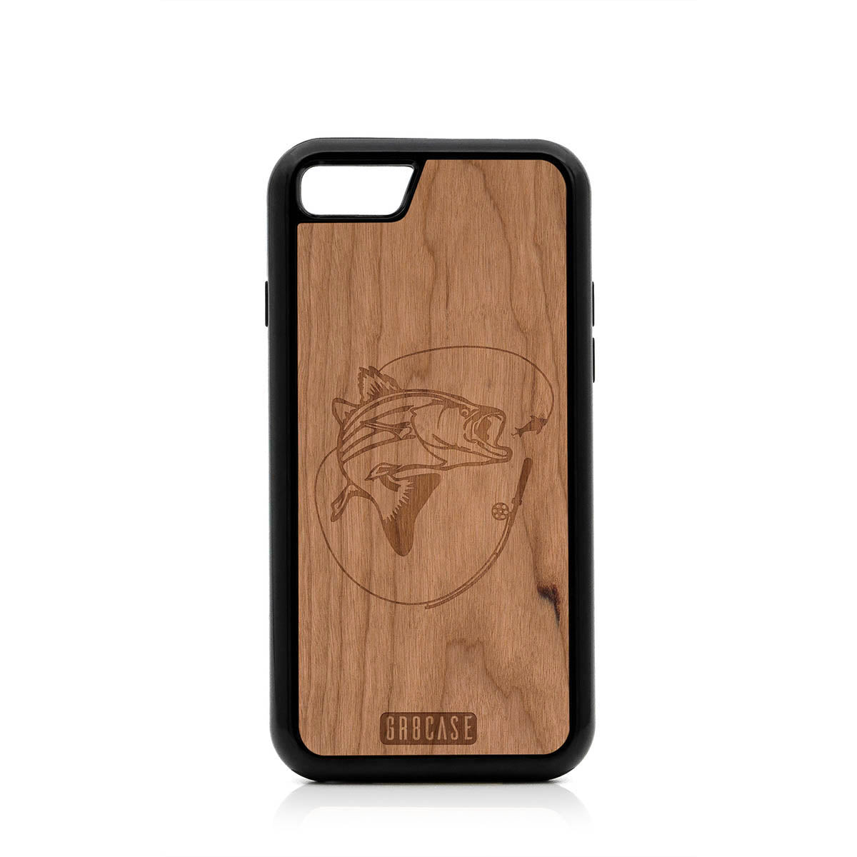 Fish and Reel Design Wood Case For iPhone SE 2020 by GR8CASE