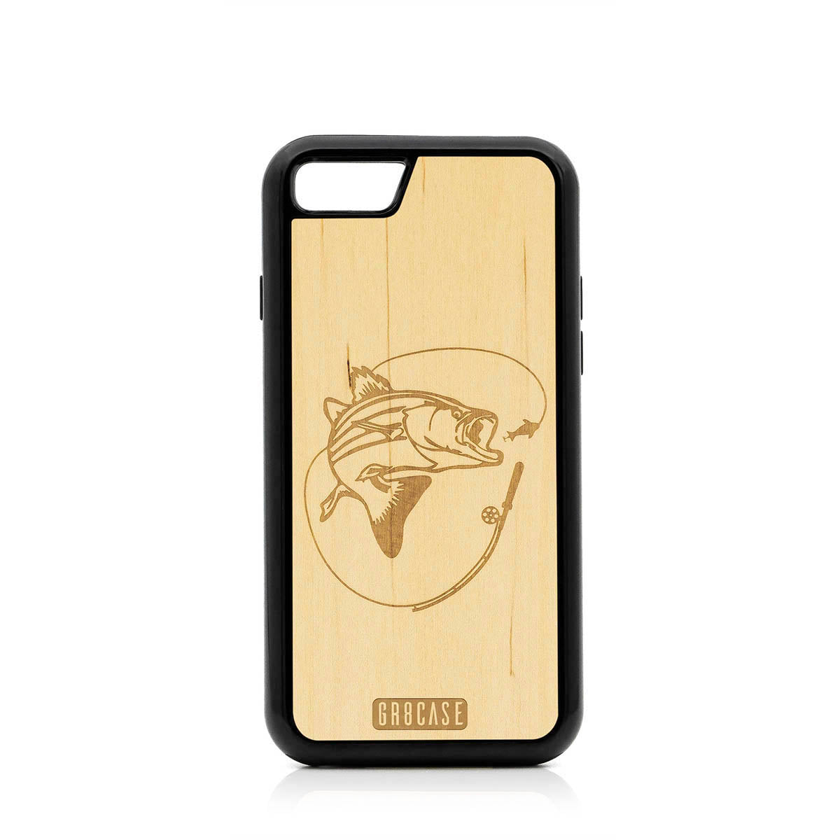 Fish and Reel Design Wood Case For iPhone SE 2020 by GR8CASE