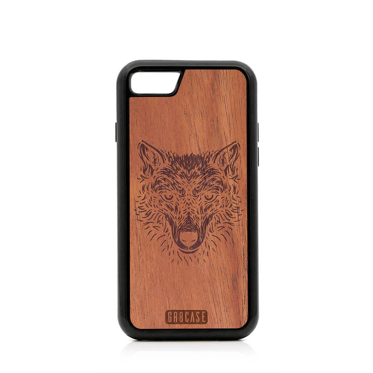 Furry Wolf Design Wood Case For iPhone 7/8