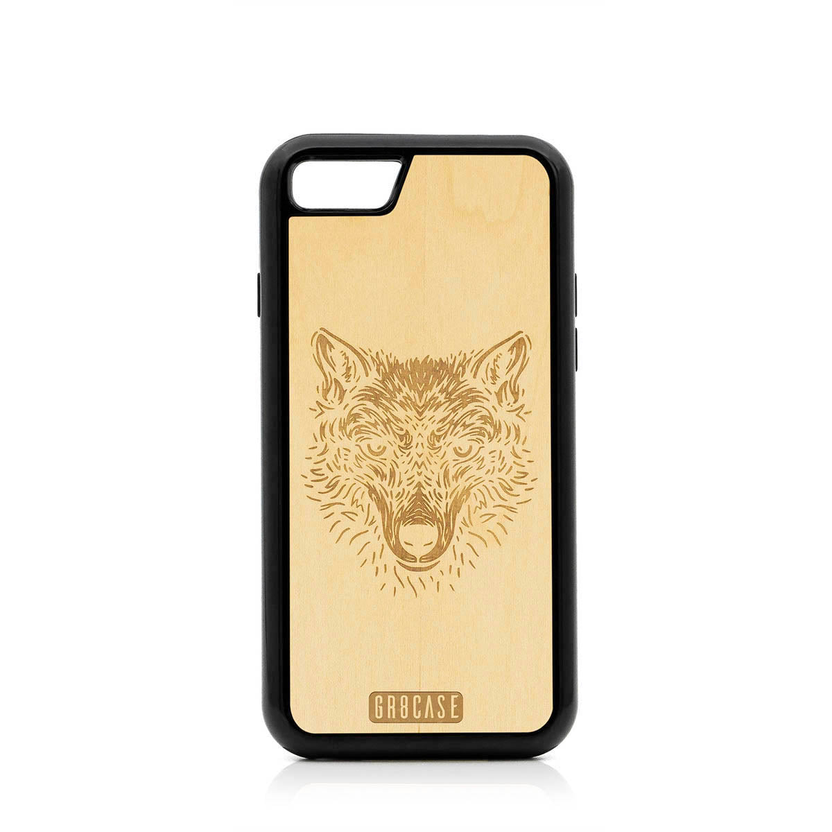 Furry Wolf Design Wood Case For iPhone SE 2020