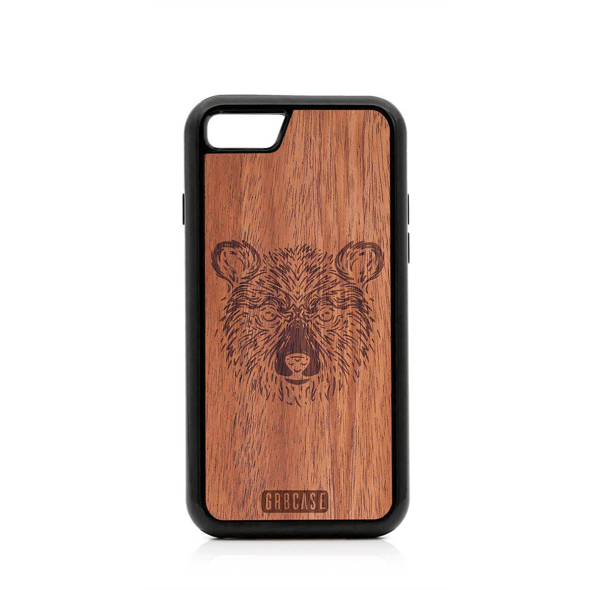 Furry Bear Design Wood Case For iPhone 7/8