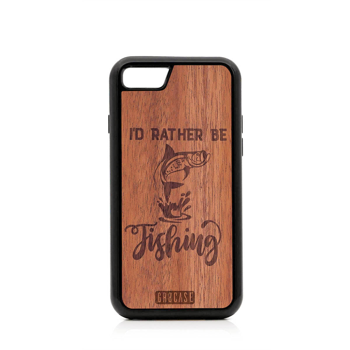 I&#39;D Rather Be Fishing Design Wood Case For iPhone 7/8