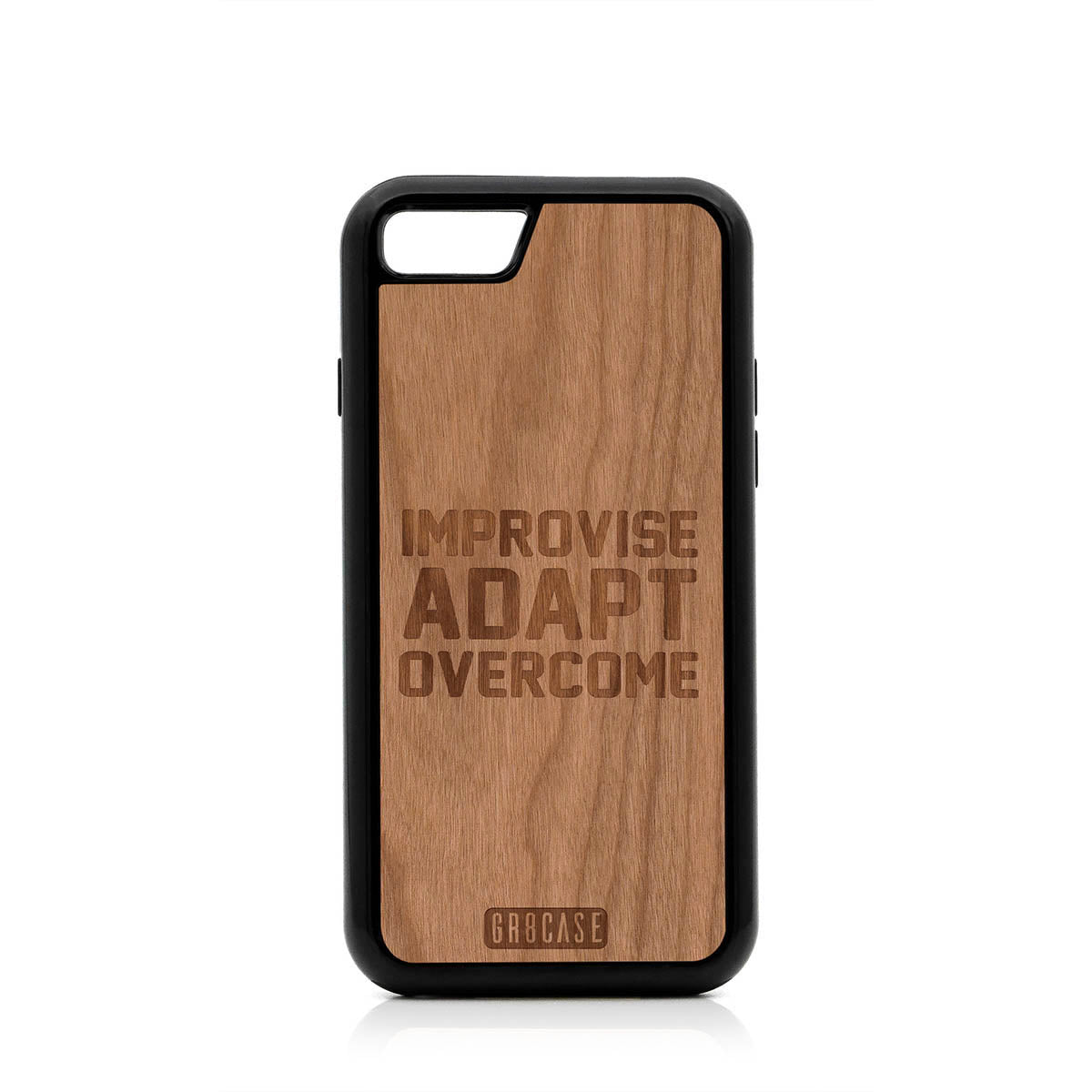 Improvise Adapt Overcome Design Wood Case For iPhone SE 2020