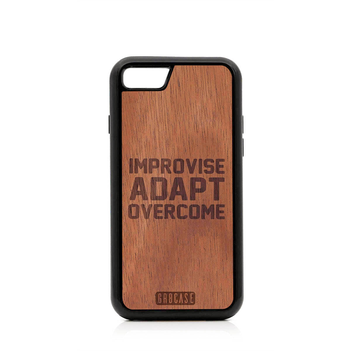 Improvise Adapt Overcome Design Wood Case For iPhone SE 2020