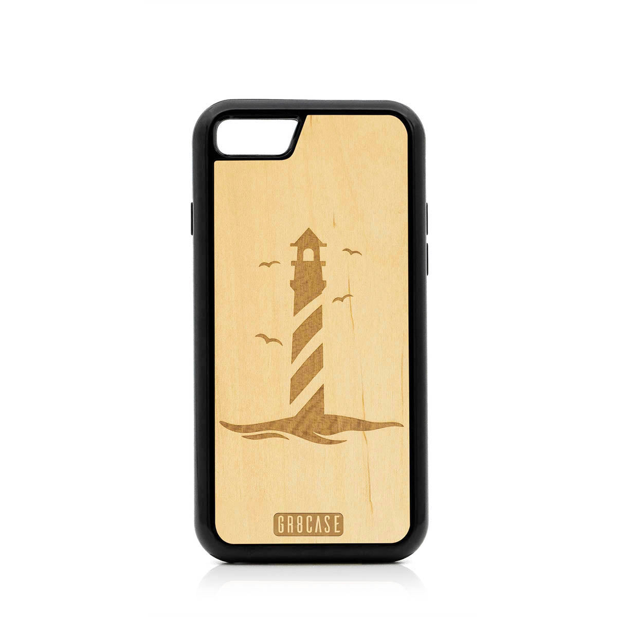 Lighthouse Design Wood Case For iPhone 7/8