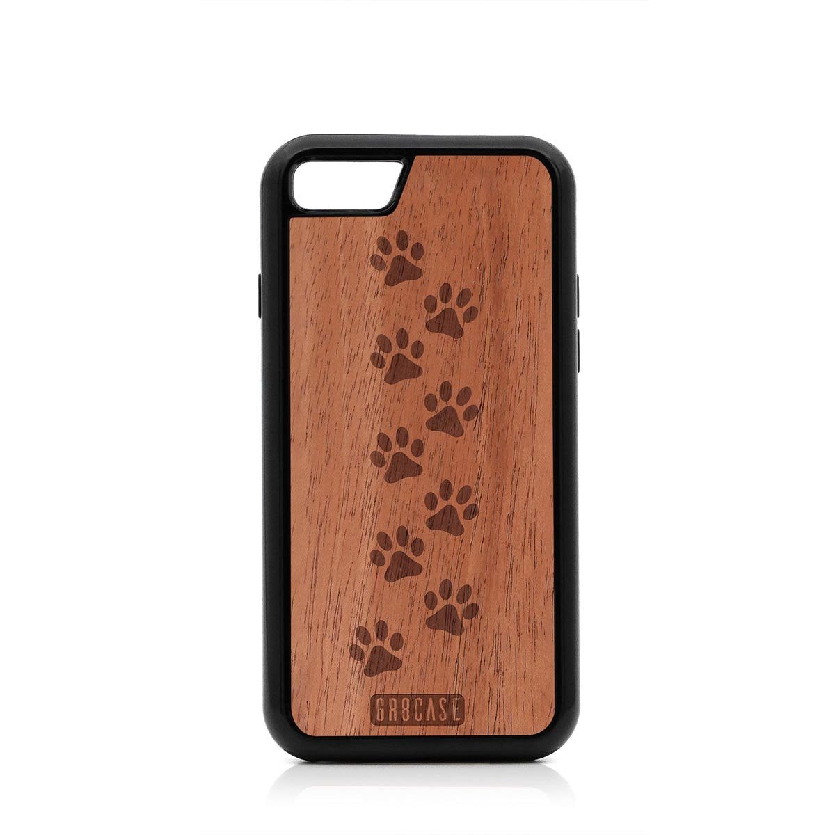 Paw Prints Design Wood Case For iPhone SE 2020 by GR8CASE