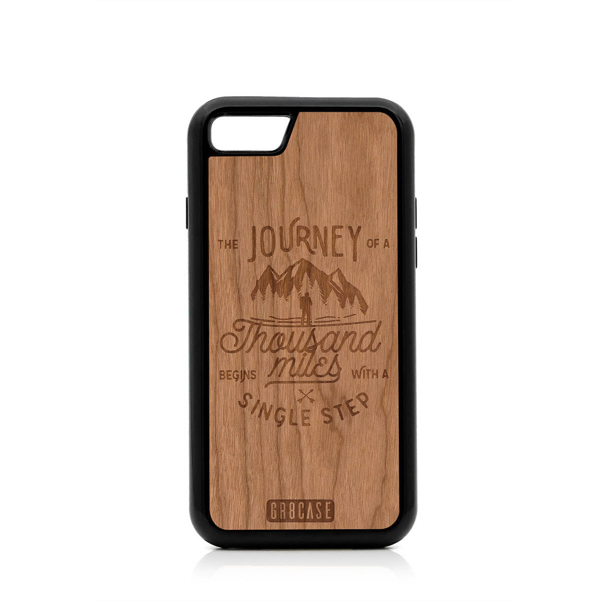The Journey Of A Thousand Miles Begins With A Single Step Design Wood Case For iPhone 7/8