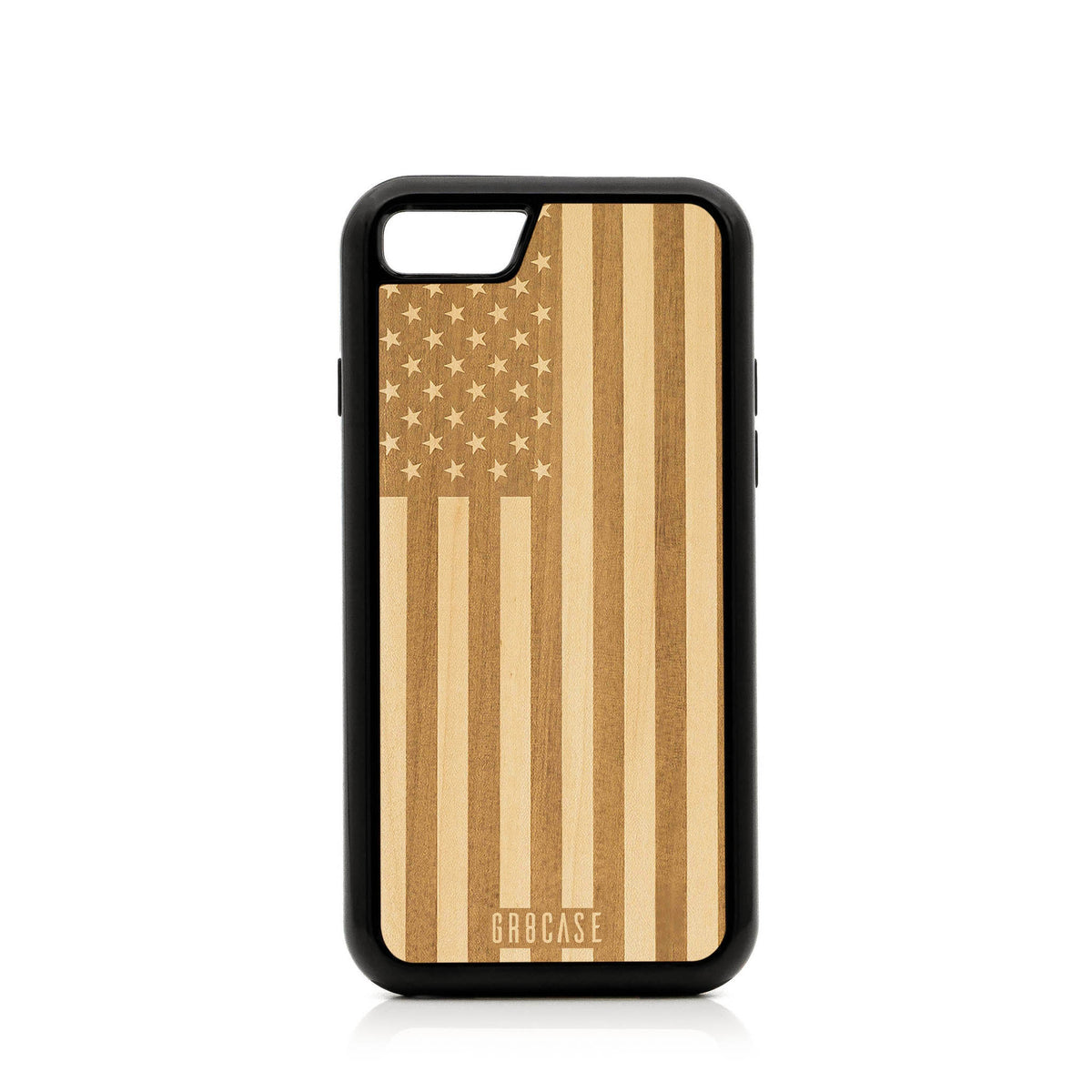 USA Flag Design Wood Case For iPhone 7/8