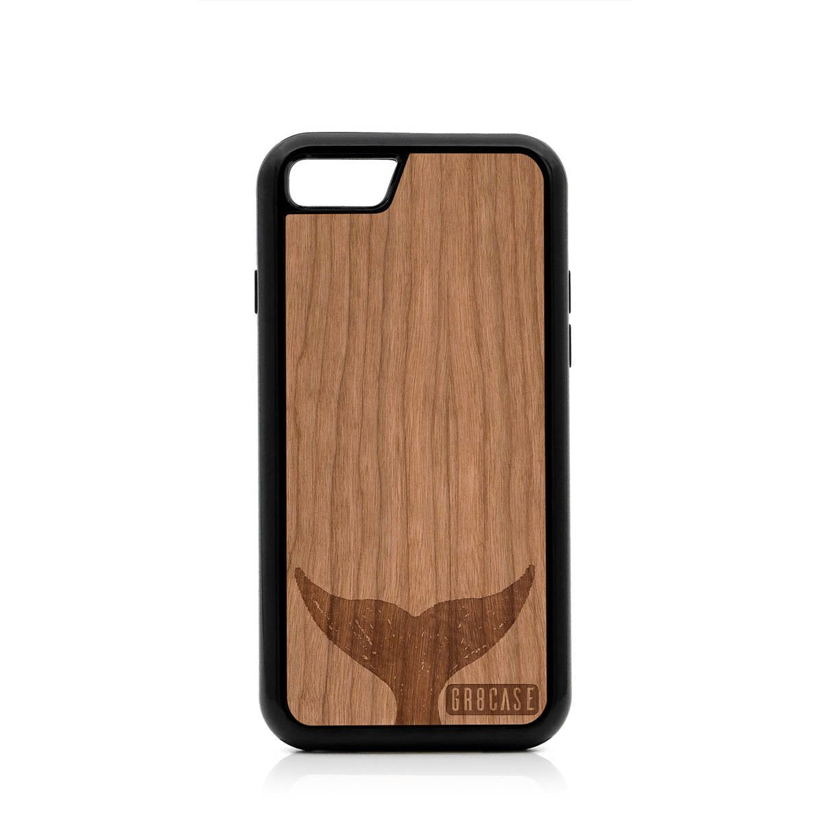 Whale Tail Design Wood Case For iPhone SE 2020