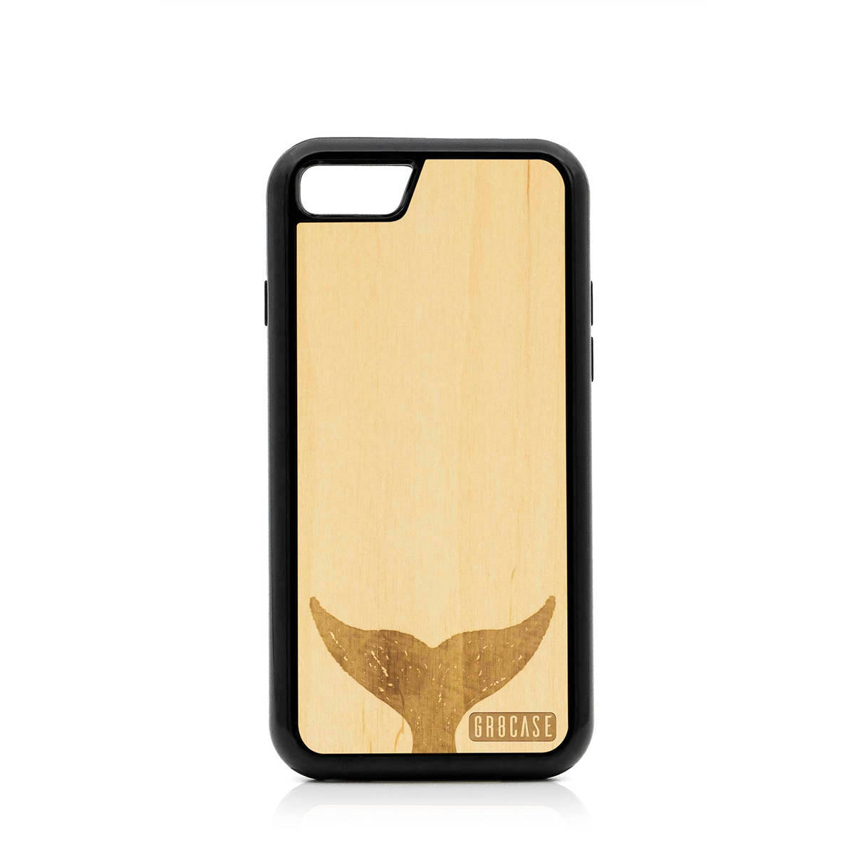 Whale Tail Design Wood Case For iPhone 7/8
