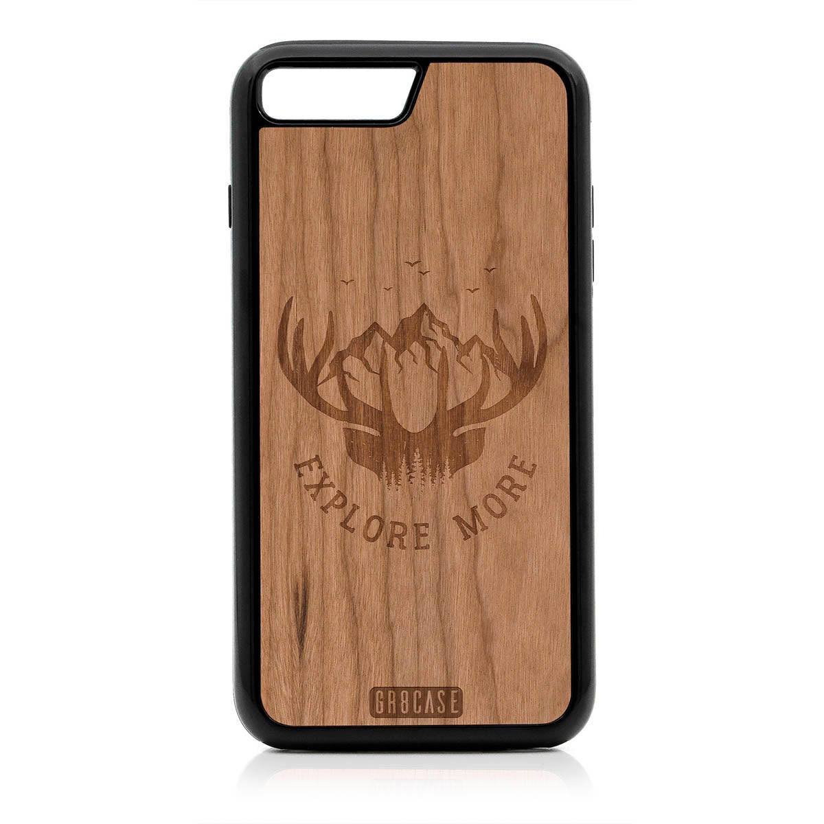 Explore More (Forest, Mountains &amp; Antlers) Design Wood Case For iPhone 7 Plus / 8 Plus by GR8CASE