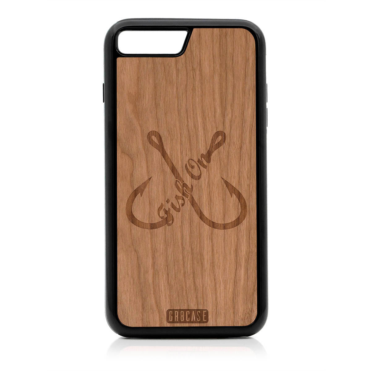 Fish On (Fish Hooks) Design Wood Case For iPhone 7 Plus / 8 Plus by GR8CASE