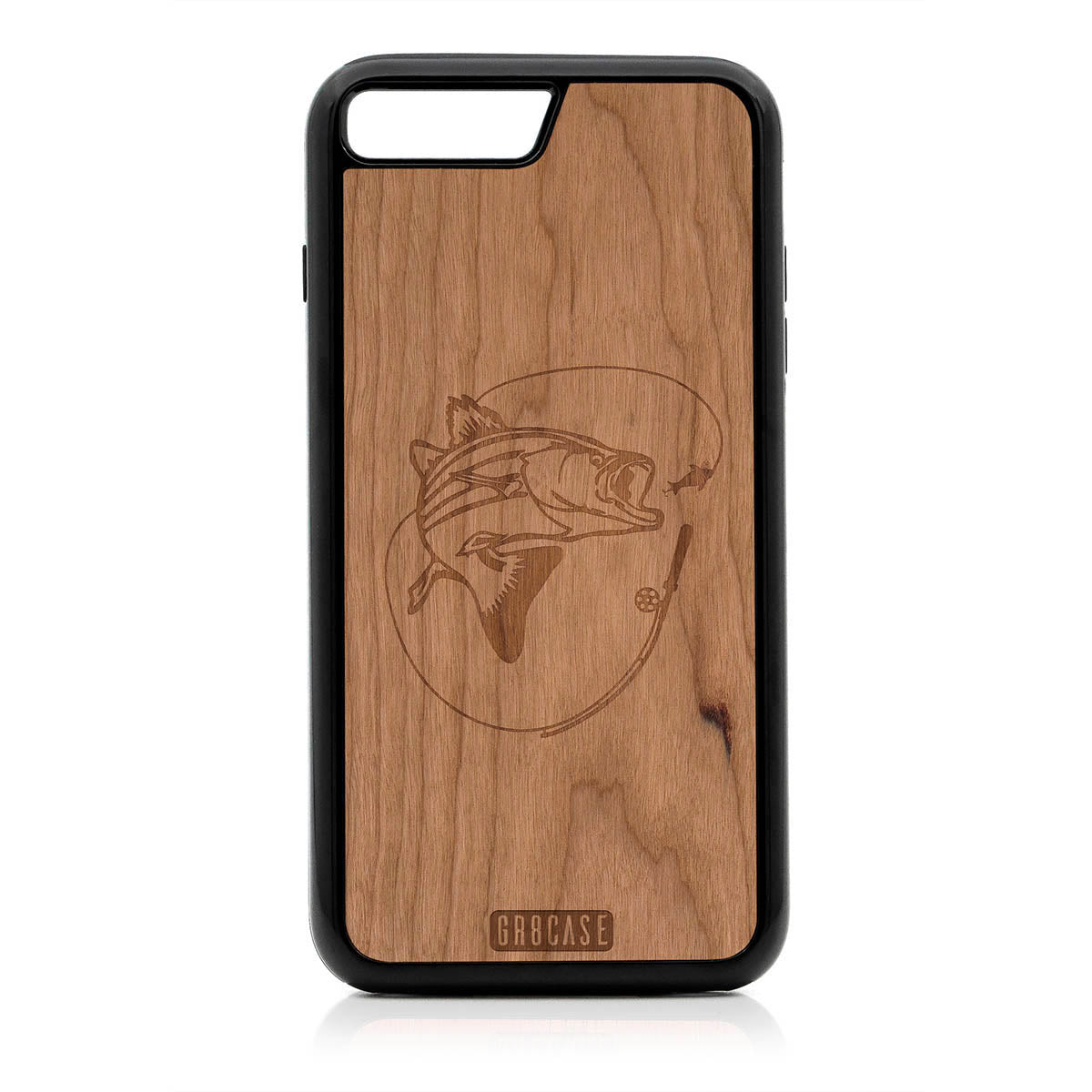 Fish and Reel Design Wood Case For iPhone 7 Plus / 8 Plus by GR8CASE