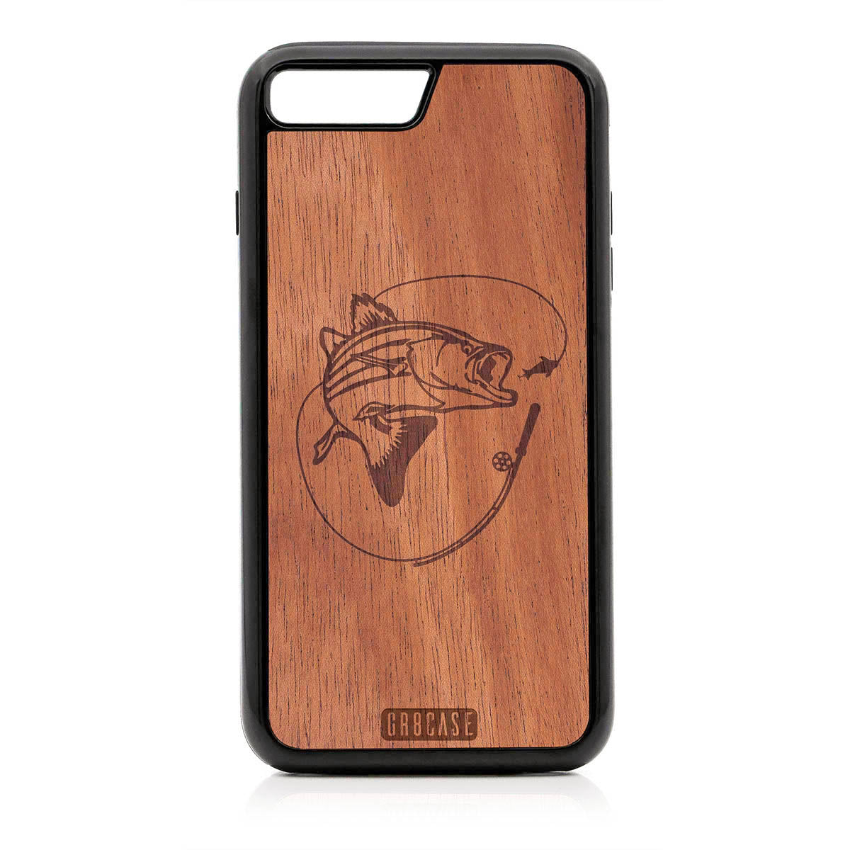 Fish and Reel Design Wood Case For iPhone 7 Plus / 8 Plus by GR8CASE