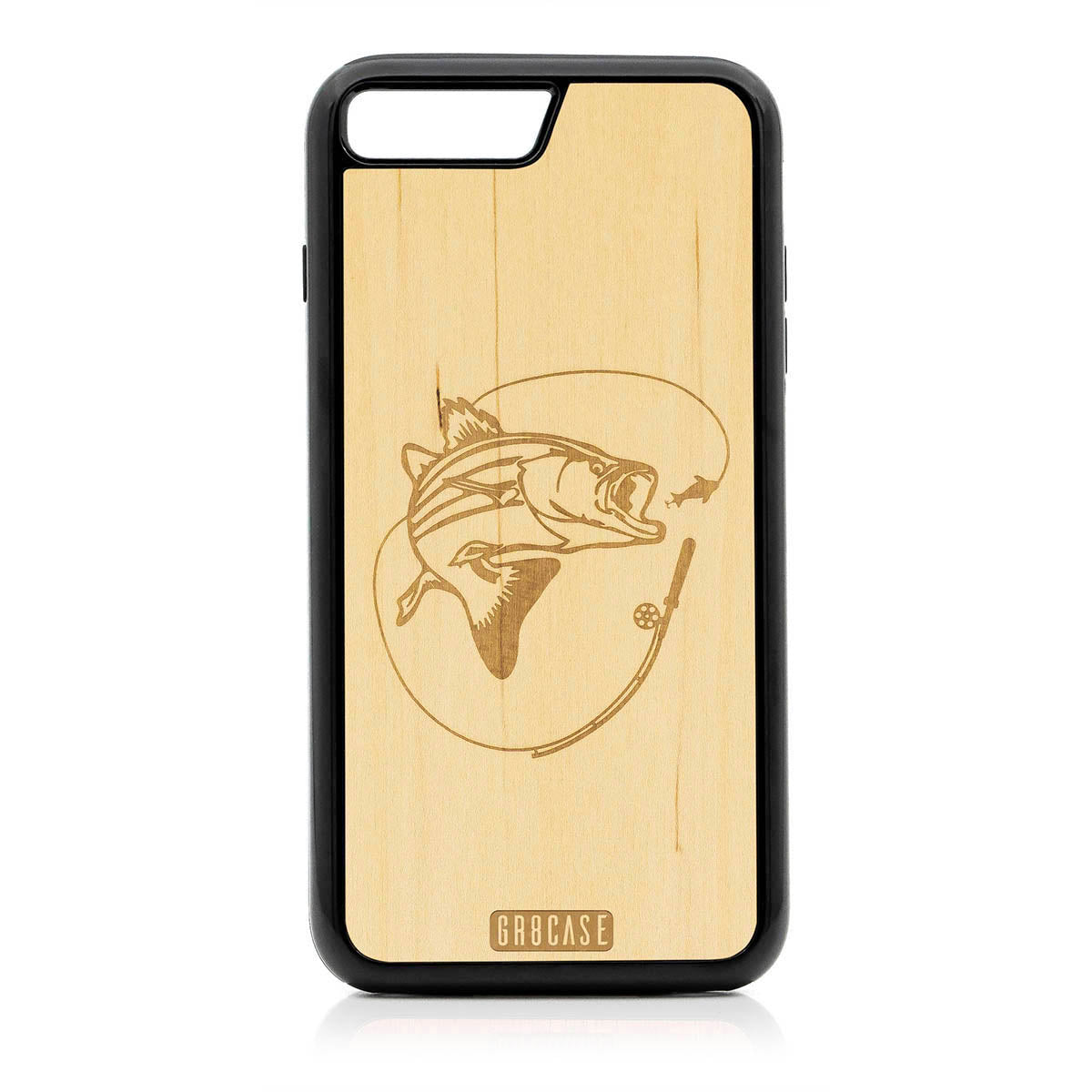 Fish and Reel Design Wood Case For iPhone 7 Plus / 8 Plus by GR8CASE