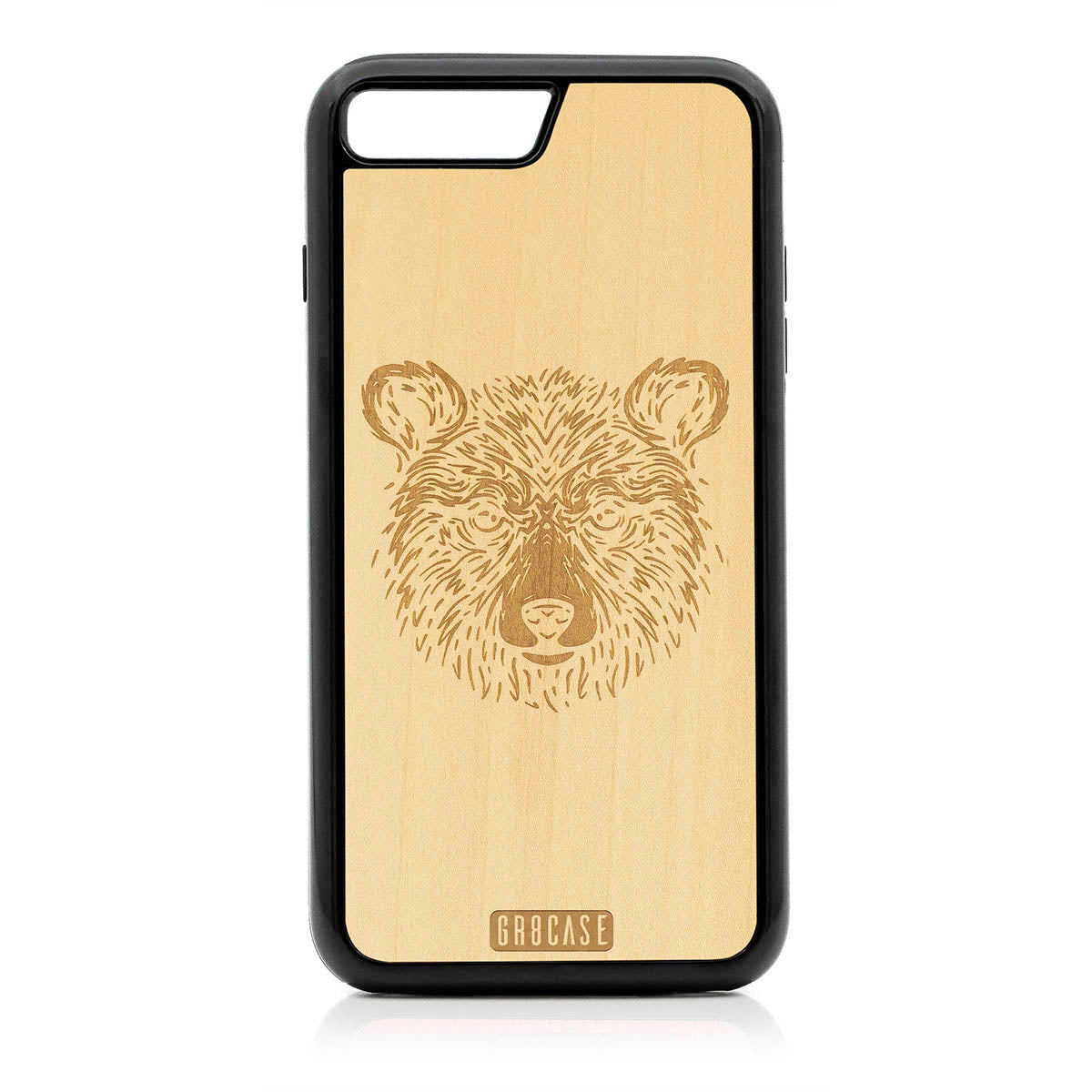 Furry Bear Design Wood Case For iPhone 7 Plus / 8 Plus