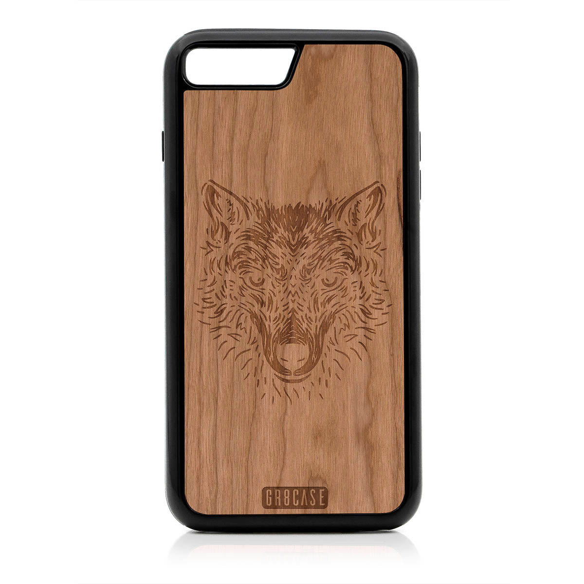 Furry Wolf Design Wood Case For iPhone 7 Plus / 8 Plus