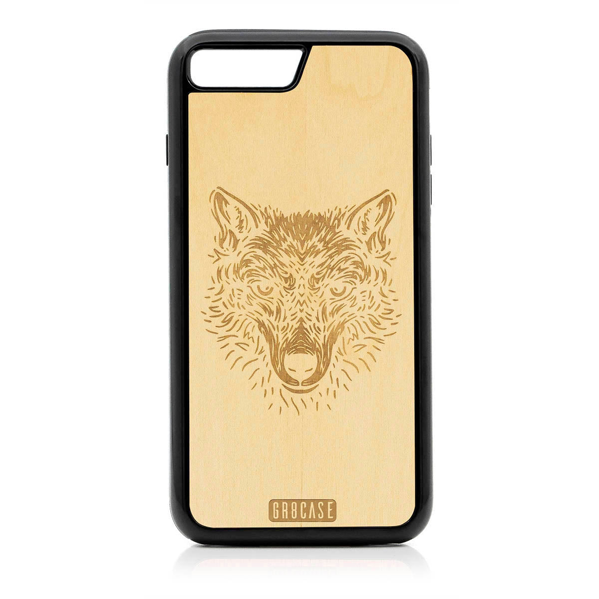 Furry Wolf Design Wood Case For iPhone 7 Plus / 8 Plus