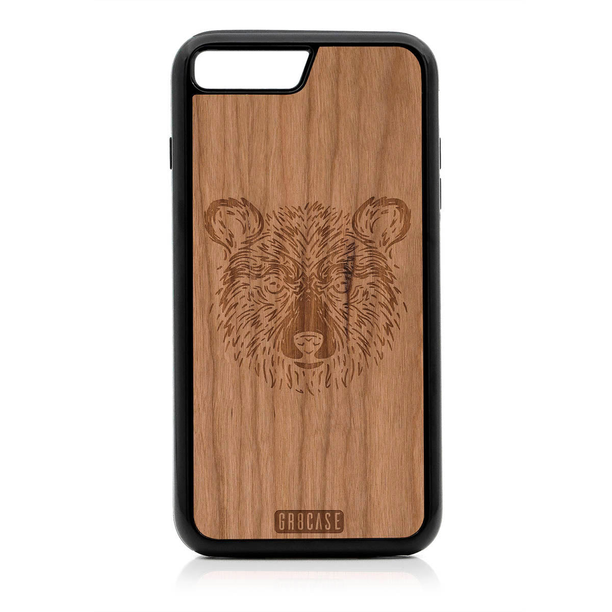 Furry Bear Design Wood Case For iPhone 7 Plus / 8 Plus