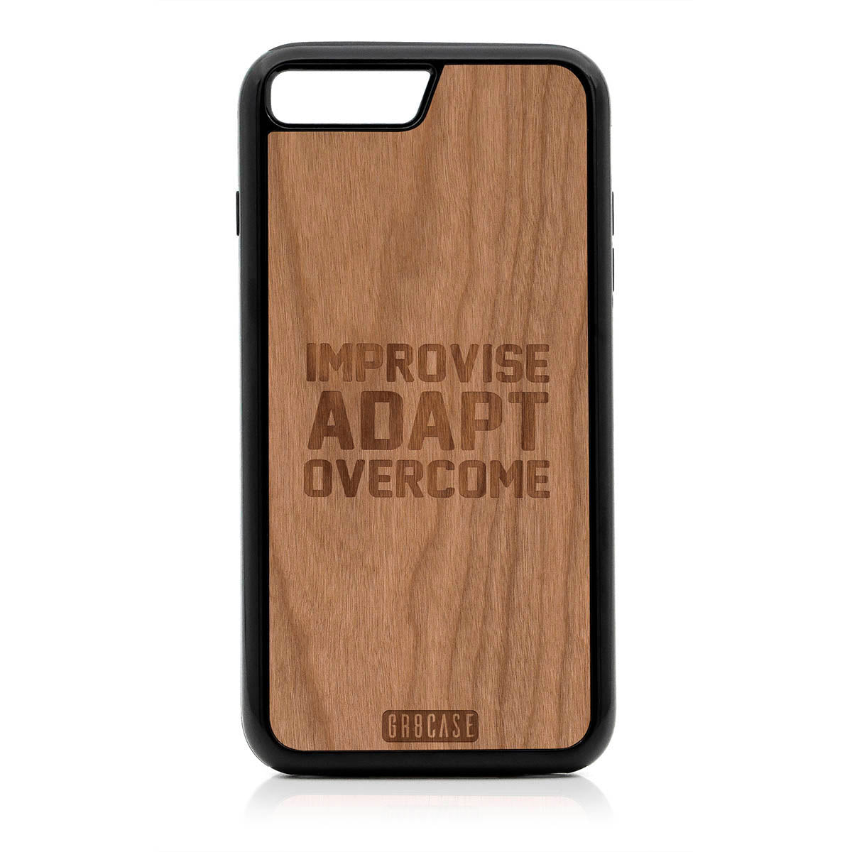 Improvise Adapt Overcome Design Wood Case For iPhone 7 Plus / 8 Plus