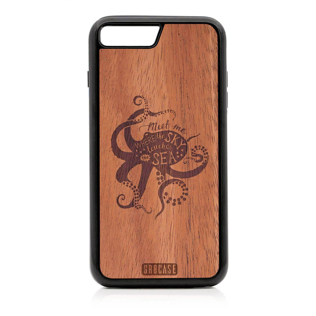 Meet Me Where The Sky Touches The Sea (Octopus) Design Wood Case For iPhone 7 Plus / 8 Plus
