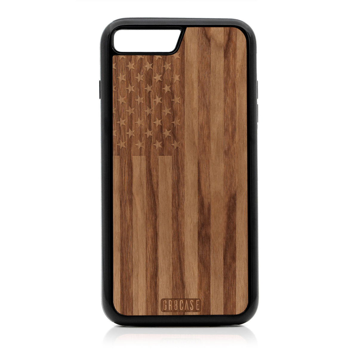USA Flag Design Wood Case For iPhone 7 Plus / 8 Plus