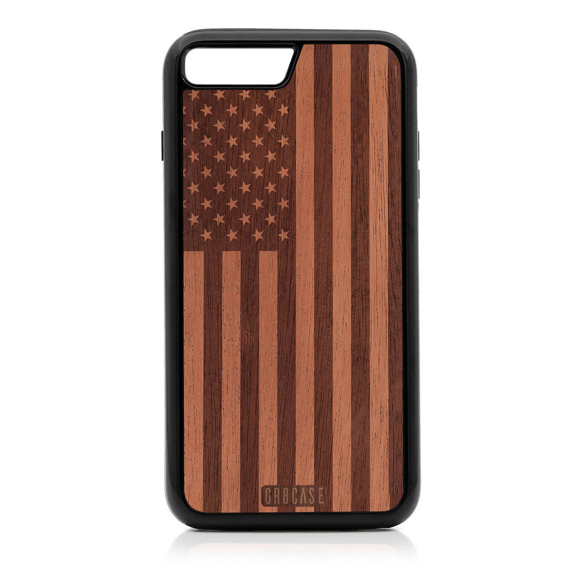 USA Flag Design Wood Case For iPhone 7 Plus / 8 Plus