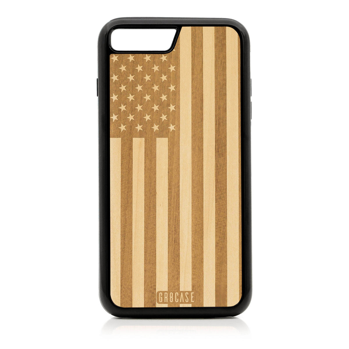 USA Flag Design Wood Case For iPhone 7 Plus / 8 Plus
