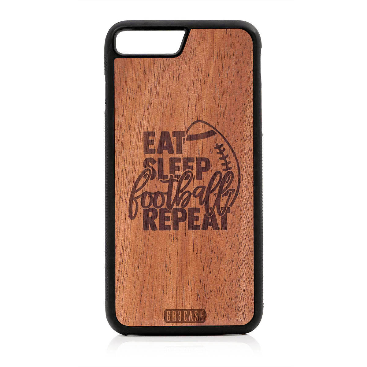 Eat Sleep Football Repeat Design Wood Case For iPhone 7 Plus / 8 Plus