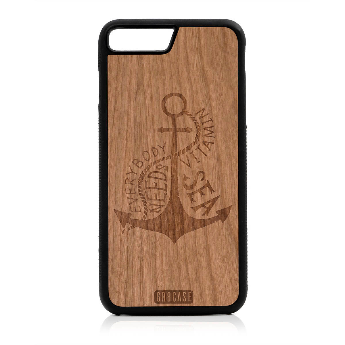 Everybody Needs Vitamin Sea (Anchor) Design Wood Case For iPhone 7 Plus / 8 Plus by GR8CASE