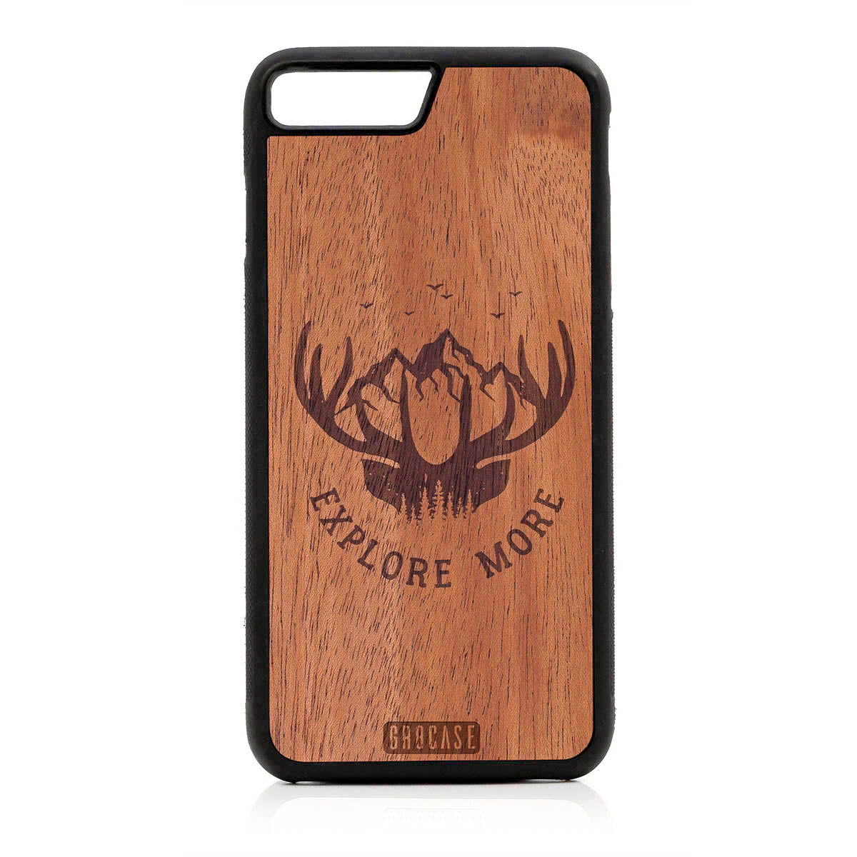 Explore More (Forest, Mountains & Antlers) Design Wood Case For iPhone 7 Plus / 8 Plus by GR8CASE