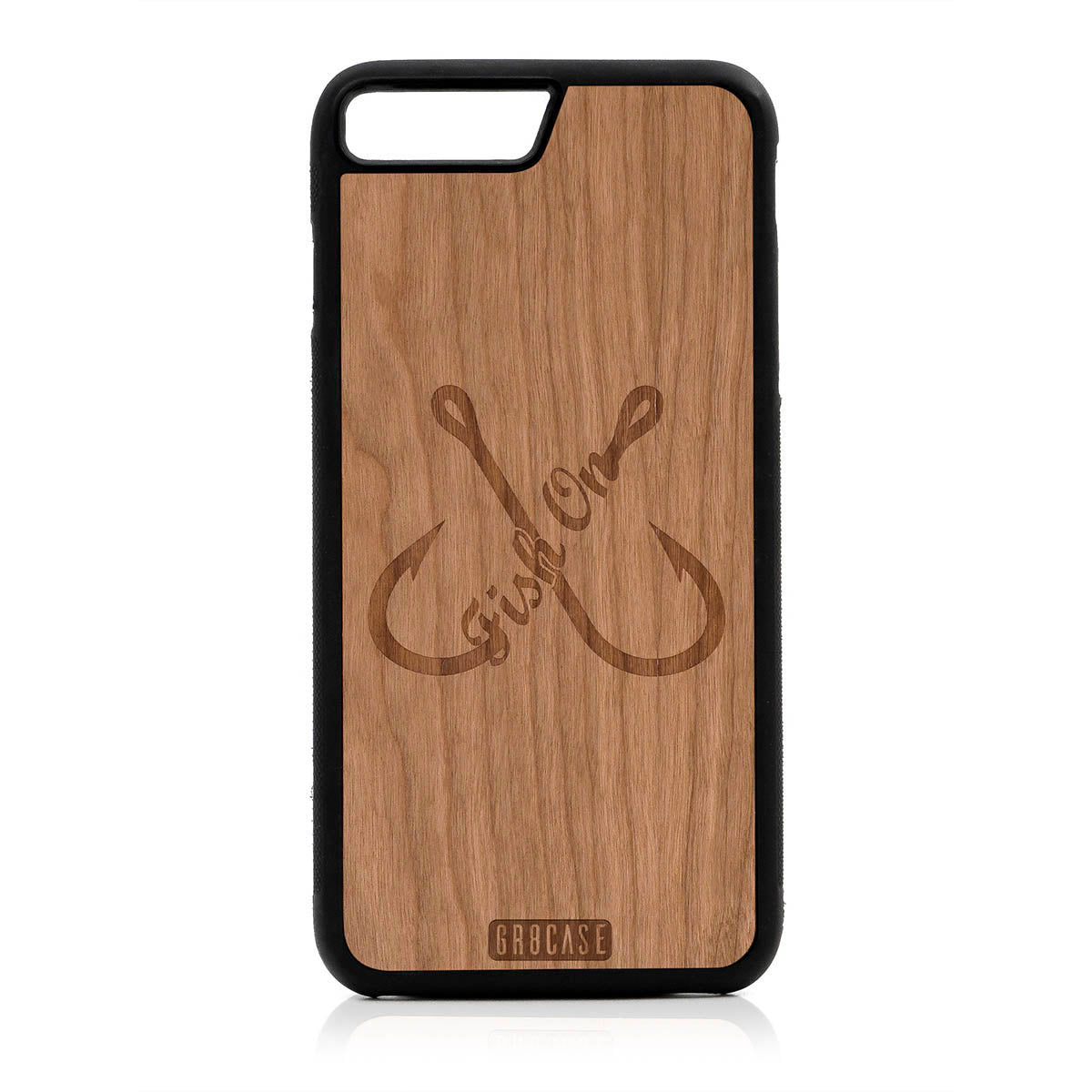 Fish On (Fish Hooks) Design Wood Case For iPhone 7 Plus / 8 Plus by GR8CASE