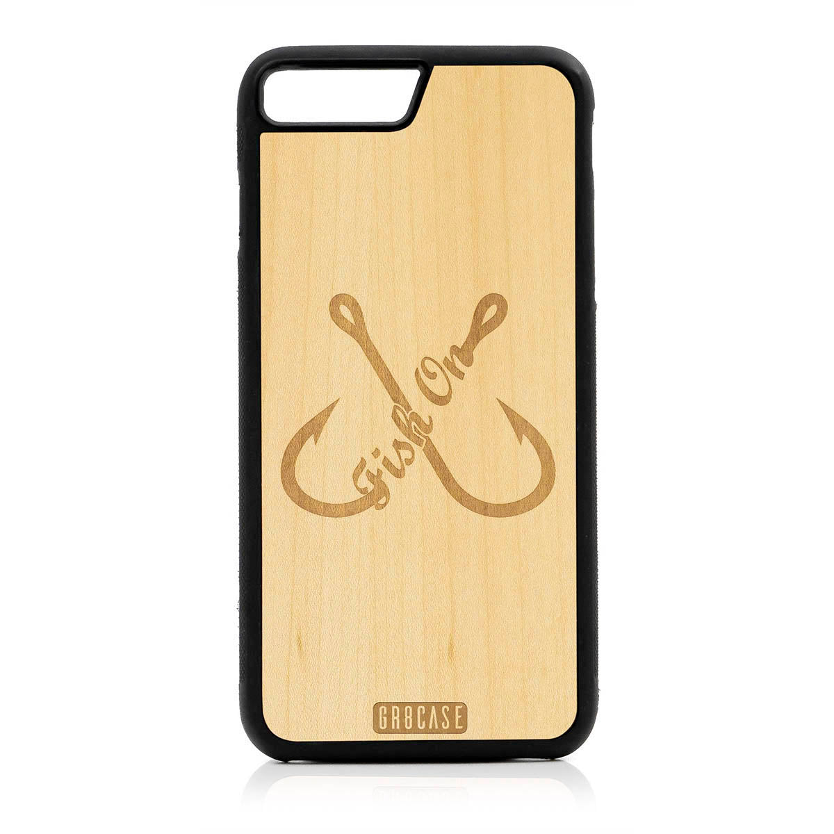 Fish On (Fish Hooks) Design Wood Case For iPhone 7 Plus / 8 Plus by GR8CASE
