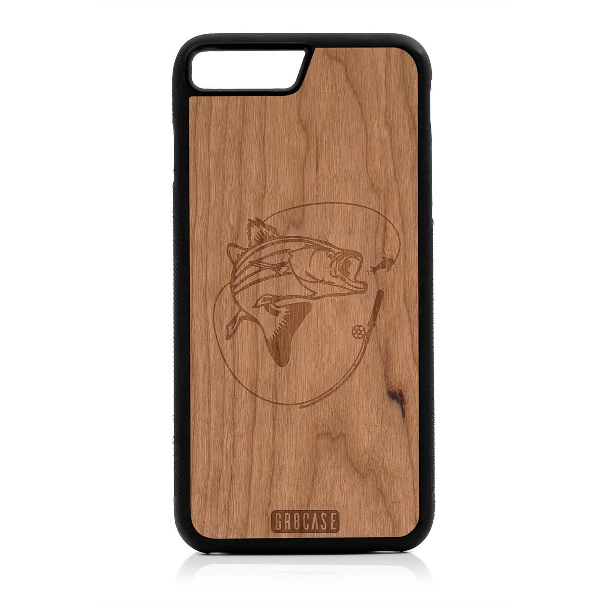 Fish and Reel Design Wood Case For iPhone 7 Plus / 8 Plus by GR8CASE