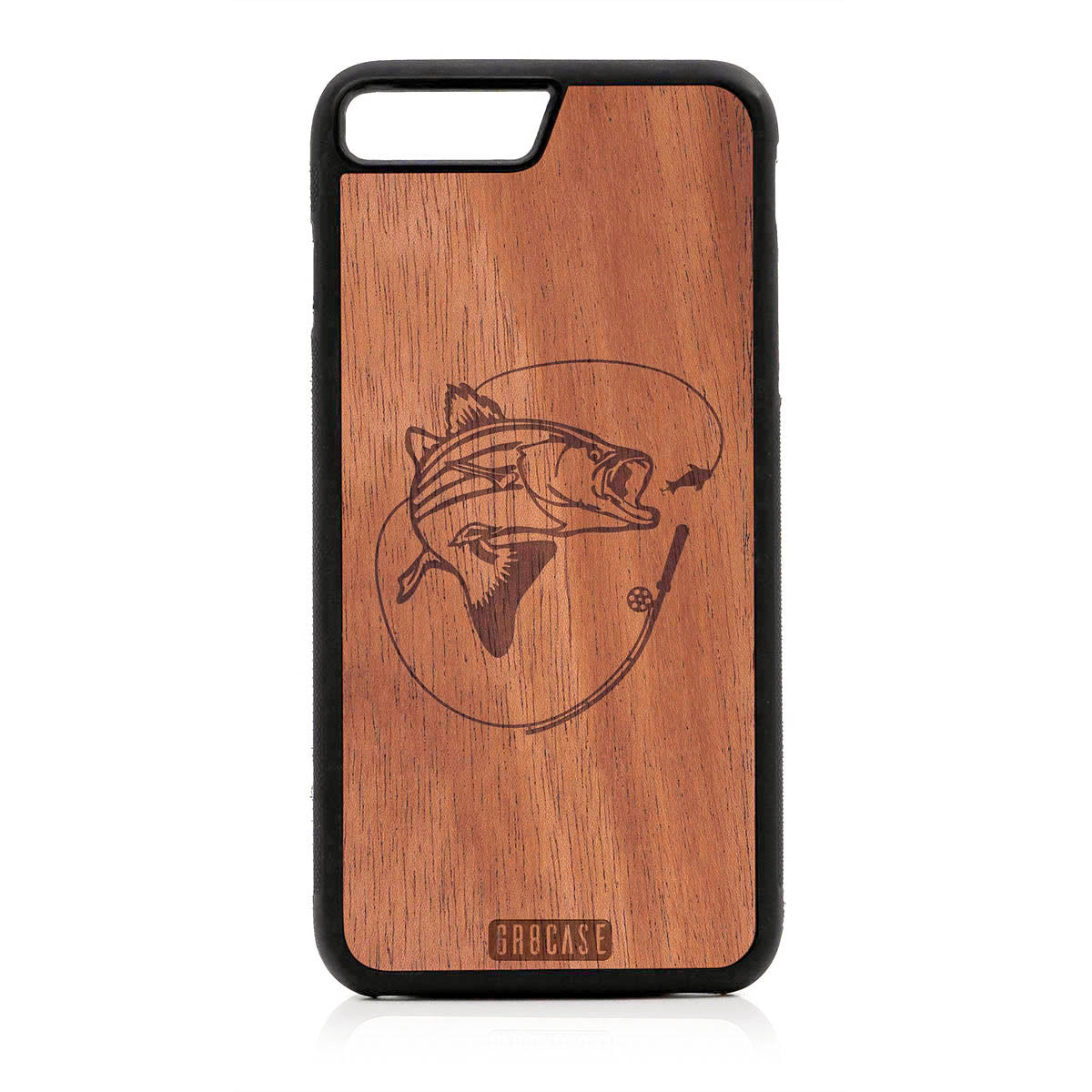 Fish and Reel Design Wood Case For iPhone 7 Plus / 8 Plus by GR8CASE