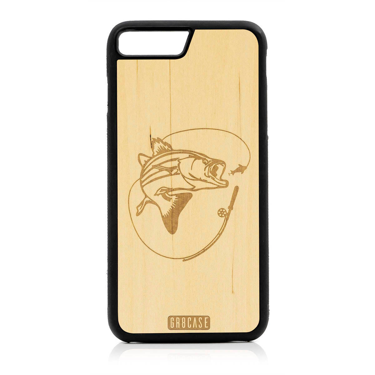 Fish and Reel Design Wood Case For iPhone 7 Plus / 8 Plus by GR8CASE