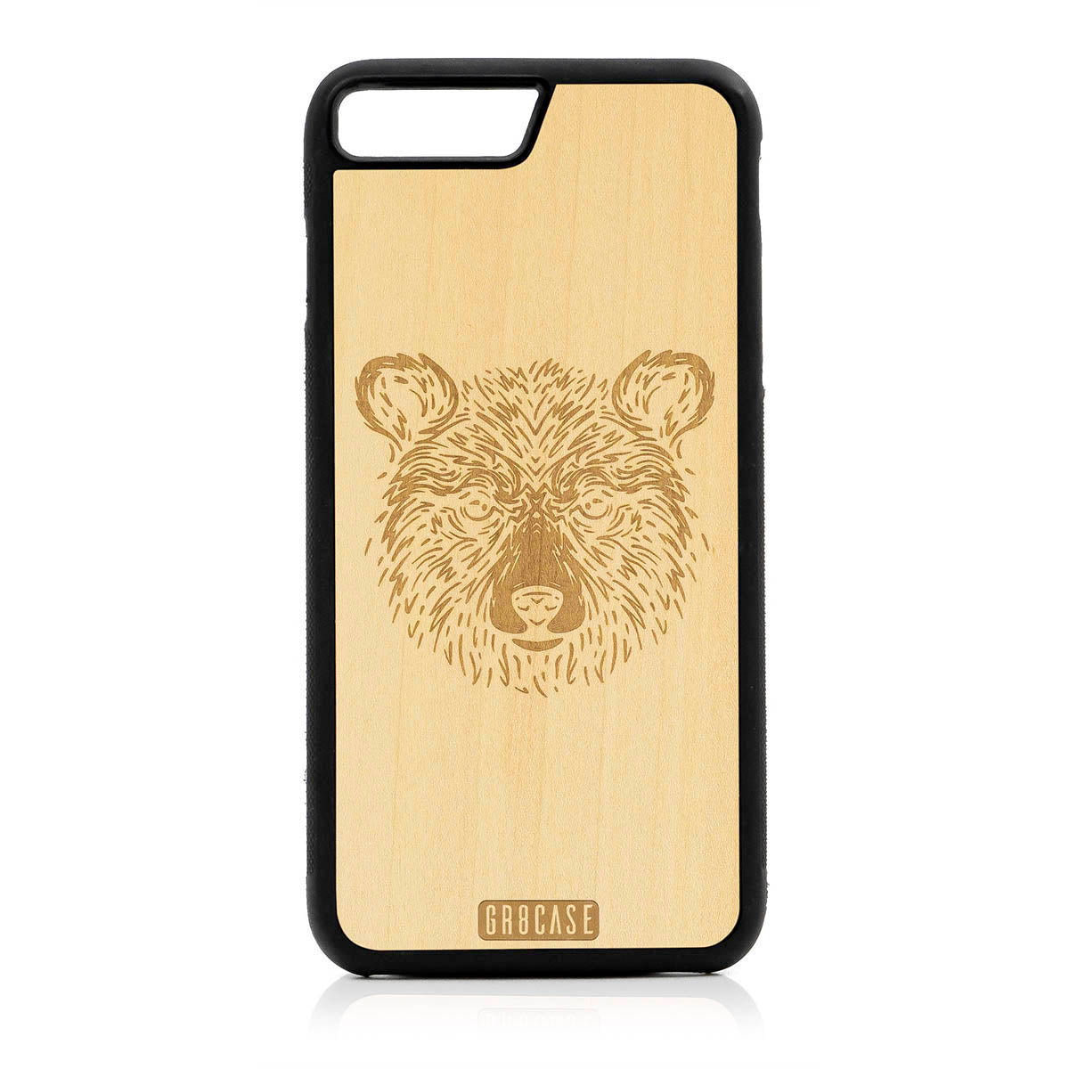 Furry Bear Design Wood Case For iPhone 7 Plus / 8 Plus