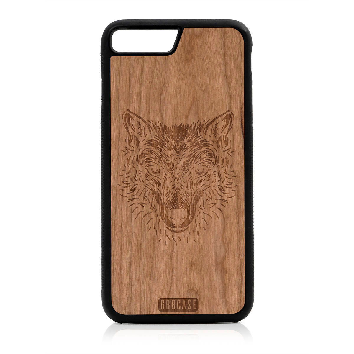 Furry Wolf Design Wood Case For iPhone 7 Plus / 8 Plus