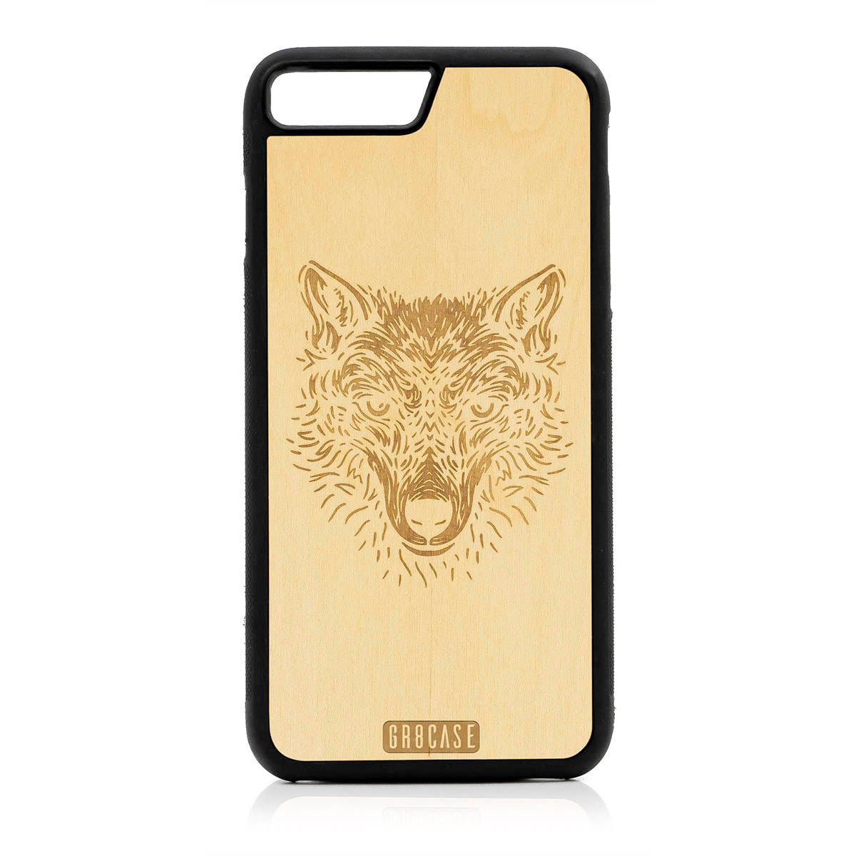 Furry Wolf Design Wood Case For iPhone 7 Plus / 8 Plus