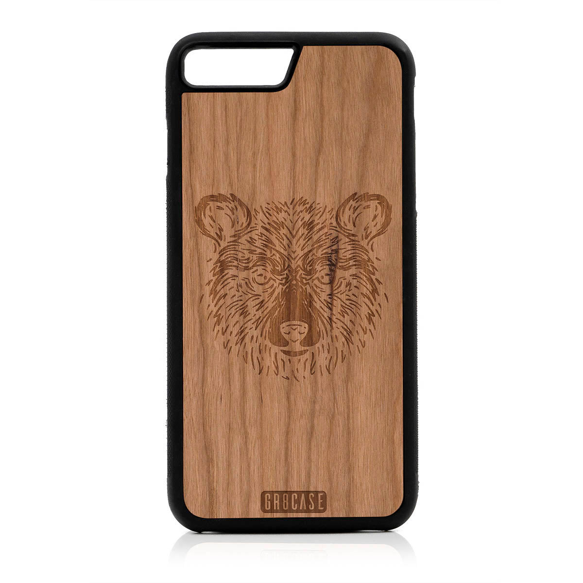 Furry Bear Design Wood Case For iPhone 7 Plus / 8 Plus