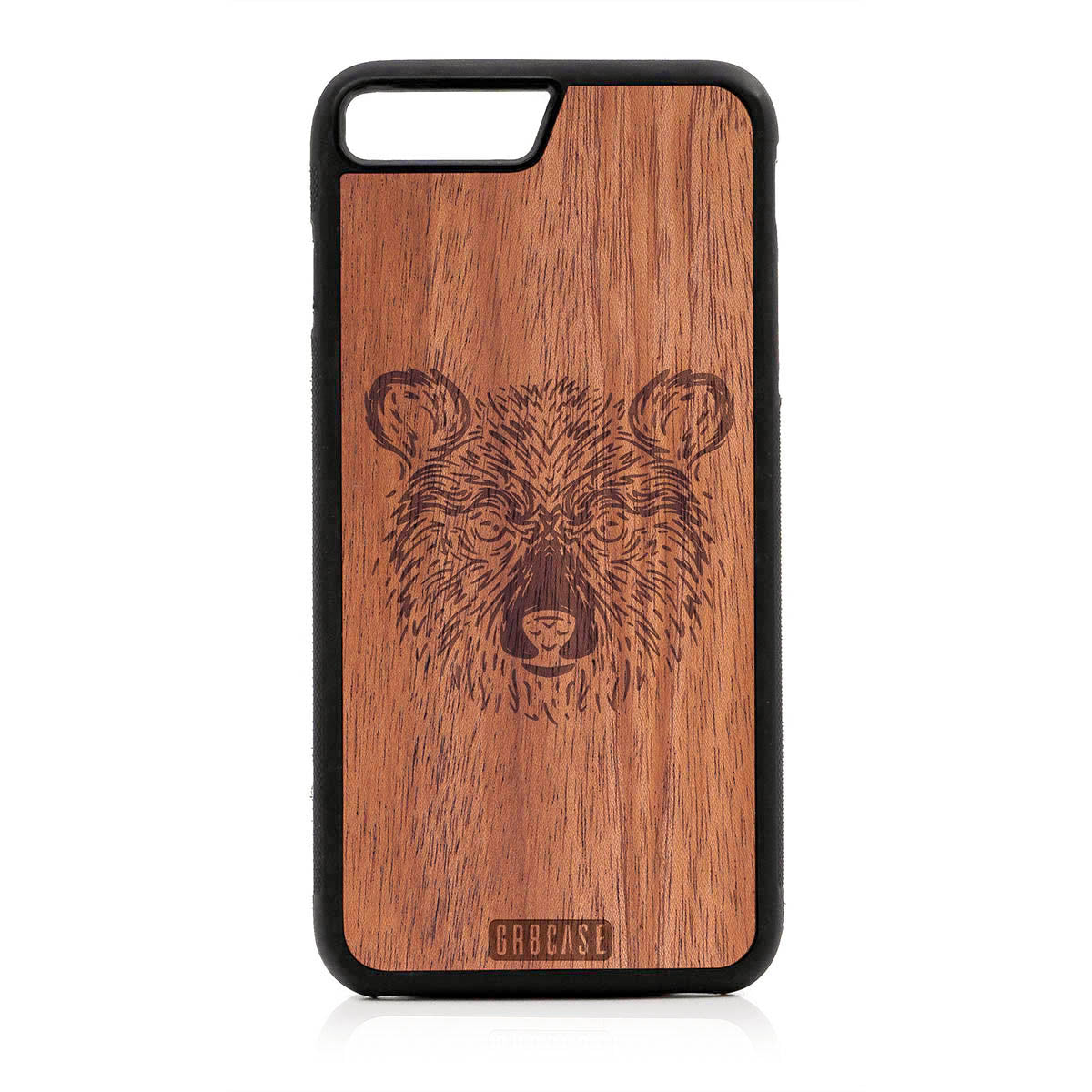 Furry Bear Design Wood Case For iPhone 7 Plus / 8 Plus