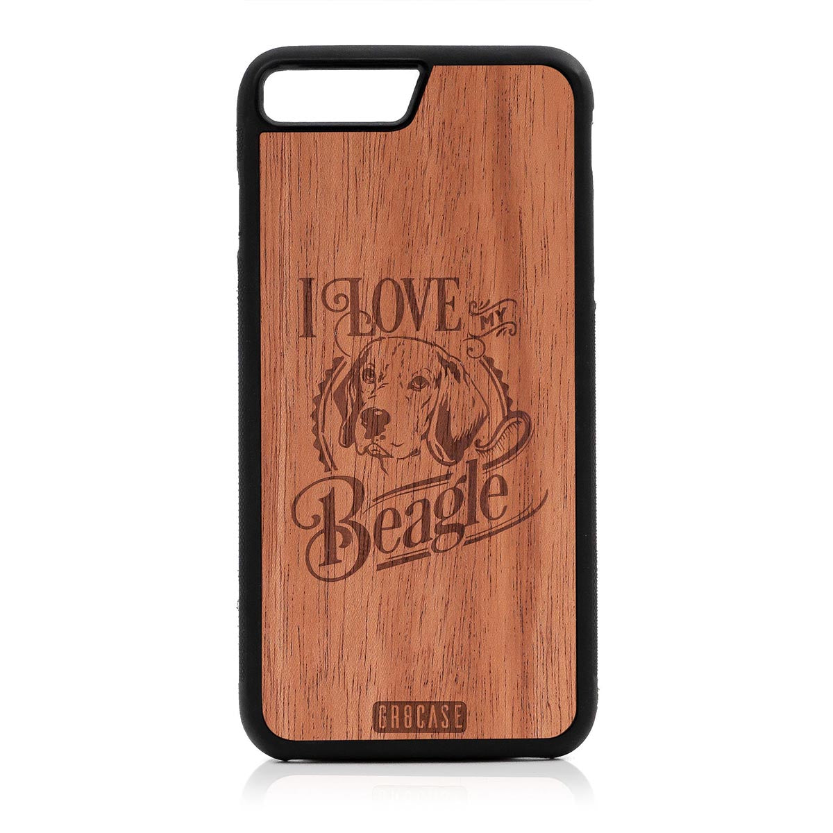 I Love My Beagle Design Wood Case For iPhone 7 Plus /8 Plus by GR8CASE