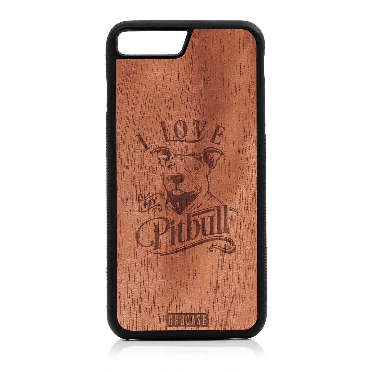 I Love My Pitbull Design Wood Case For iPhone 7 Plus / 8 Plus by GR8CASE